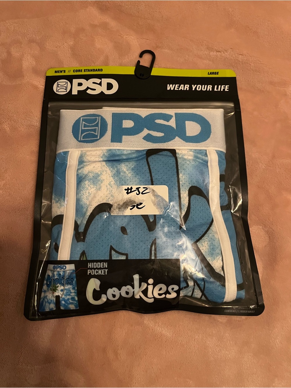 PSD Men's Light Blue and White Cookies Print Boxer Briefs